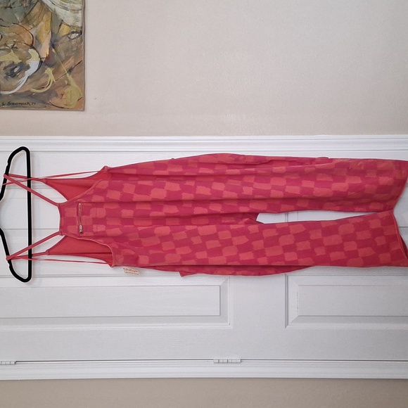Free People Hot Shot Onesie - Pink Combo Checkered - NWT - Picture 5 of 9
